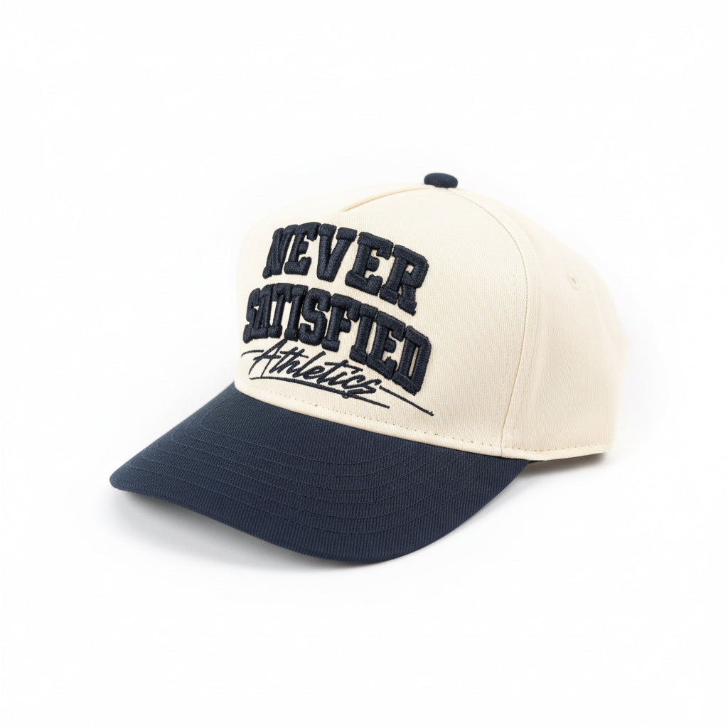 NSA VINTAGE BLACK AND CREAM SNAPBACK.