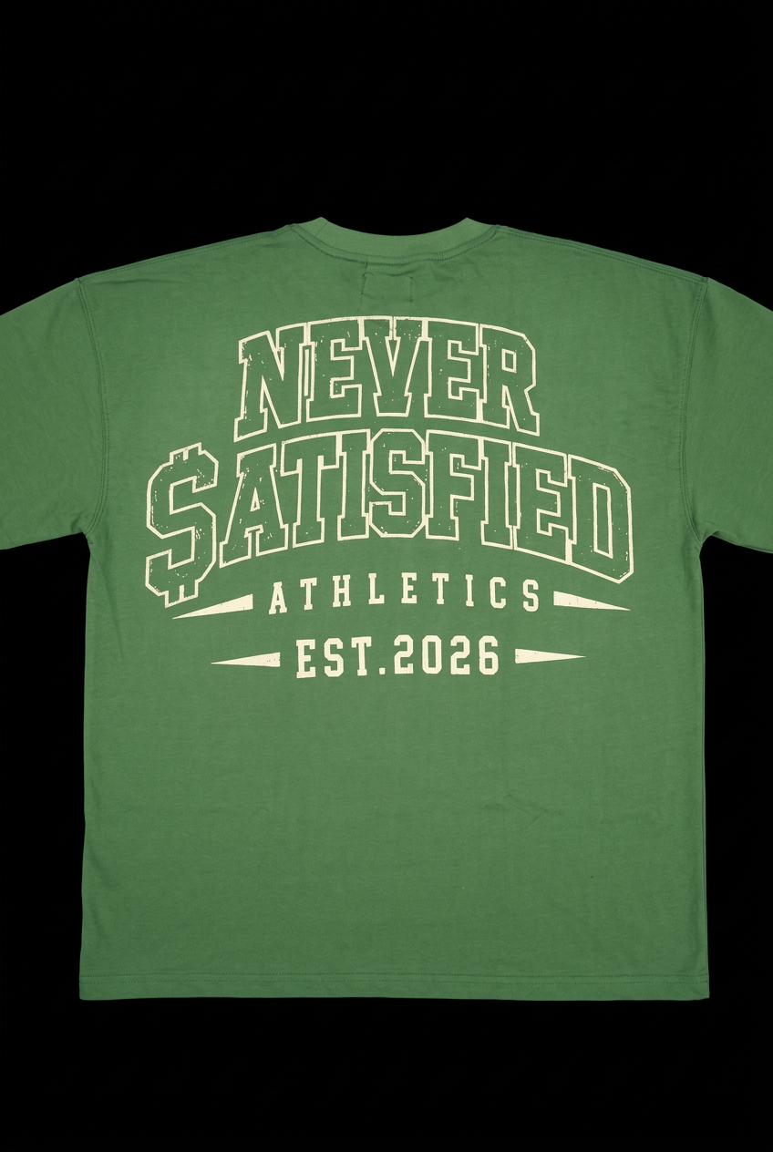 Green shirt back with smoothed fabric and a solid black background
