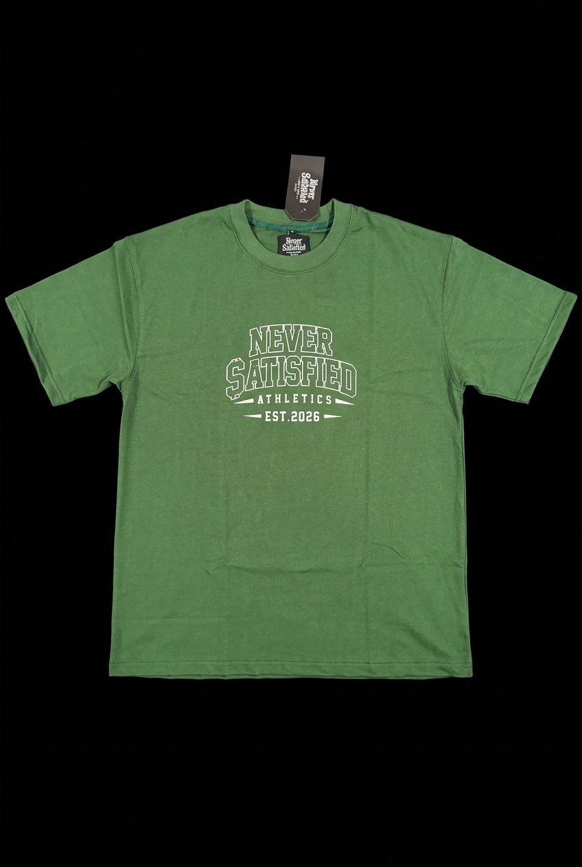 Upright green shirt with smoothed fabric on a black background